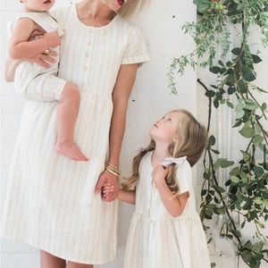 Little Cottonwood Magnolia Mom Dress with Gold Stripes
